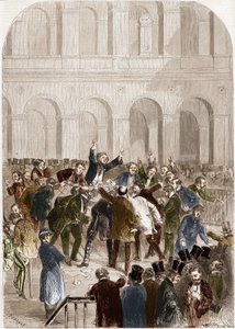 Koszyk Giełdy Papierów Wartościowych w Paryżu w 1857 r. autorstwa French School