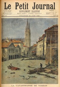 Katastrofa (powódź) wsi Voiron (Isère) Francja w „Le Petit Journal”, 20 czerwca 1897 (rycina) autorstwa French School