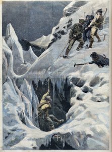 Katastrofa Mont Blanc (Mont Blanc): śmierć podróżników i ich przewodników podczas wyprawy, w „Le Petit Parisien” autorstwa French School