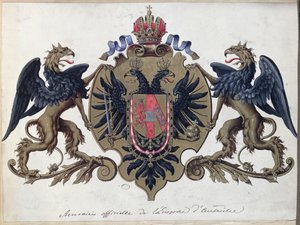 Herb Cesarstwa Austriackiego, przed 1867 autorstwa French School