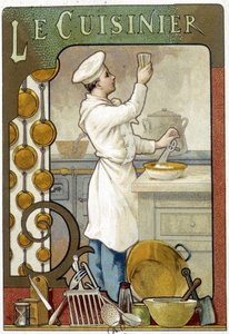 Kucharz - Chromolitografia 1900 autorstwa French School