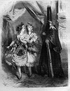 Córki „haremu” króla Francji Ludwika XV powiedziały Bien-Aimž (1710-1774). Grawer w „Histoire des Papes-Rois-Queen and Empereurs a travers les Century” Maurice Lachatre autorstwa French School