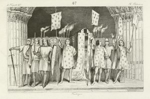 Martwe niemowlę Jan I ogłoszony królem Francji, 1316 autorstwa French School