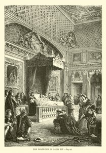 Łoże śmierci Ludwika XIV autorstwa French School