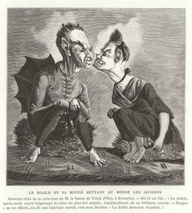 Diabeł i jego żona rodzą jakobinów, rewolucja francuska autorstwa French School