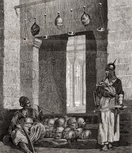 Wejście do meczetu El Assaneyn w Kairze, Egipt, z „L”Univers Illustré”, 1866 autorstwa French School
