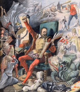 Marzenie Don Kichota. Le Reve de Don Kichot (Miguel De Cervantes) - ilustracja do Le petit Journal, 21 maja 1905. autorstwa French School