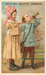 Pijący (chromolitho) autorstwa French School