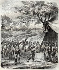 Koniec wojny Wandei - Hoche podpisuje traktat z Bretonami - Revolution francaise - La pacification de la Vendee - Accords de la Mabilais, 20 kwietnia 1795 - podpis między generałem Hoche a szefami kuchni - Podpisanie traktatu Mabilais autorstwa French School