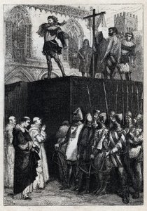 Egzekucja Konradana (lub Konrada Hohenstaufów), króla Sycylii i księcia Szwabii (1252-1268) z rozkazu Karola Anjou po bitwie pod Tagliacozzo w 1268 r.” Sycylii, po autorstwa French School
