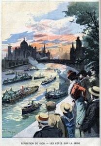 Uczty nad Sekwaną w Paryżu podczas Wystawy Światowej 1900 - w „Le Petit Parisien” autorstwa French School