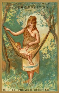 Pierwsza kołyska (chromolitho) autorstwa French School