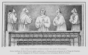 Pierwszych pięciu towarzyszy św. Franciszka z Asyżu (lito) autorstwa French School
