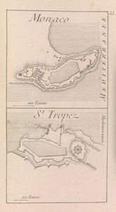 Fortyfikacje Monako i St. Tropez, ok. 1760 r. (druk) autorstwa French School