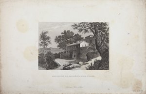 Dom Napoleona na wyspie Elba, rytowany przez Schroedera autorstwa French School