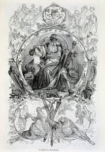 Legenda o Karolu Wielkim, rycina autorstwa French School