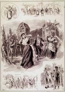 Główna ilustracja przedstawia tę scenę: „Słyszano łzę, następowały oddzielne ciosy. Franciszka, poruszona drżeniem, przyłożyła ręce do uszu”” za „L