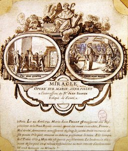 Cud Marie-Anne Pollet, ok. 1741 (akwarela i tusz) autorstwa French School