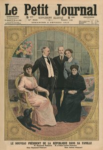 Nowy prezydent Republiki Francuskiej Raymond Poincare z rodziną, ilustracja z okładki „Le Petit Journal”, dodatek illustre, 2 lutego 1913