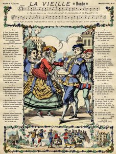 Stara, popularna piosenka. Obraz Epinal z XIX wieku autorstwa French School