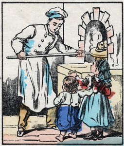 Cukiernik. Grawerowanie w „”La chanson des metier””. Obrazowanie epinal, koniec XIX wieku. Prywatna kolekcja autorstwa French School