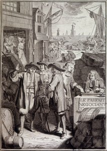 Idealne negocjacje (zakończenie marszu na port w XVIII wieku) - frontispis dzieła Jacques