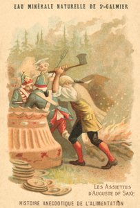 Talerze Augusta Saksonii (chromolitho) autorstwa French School