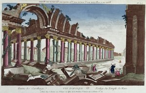 Pozostałości Świątyni Marsa wśród ruin Kartaginy autorstwa French School