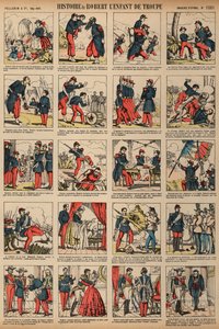 Historia Roberta, dziecka oddziału (kolorowa grawerunek) autorstwa French School