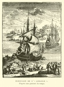 Na mieliźnie Laimable, Matagorda Bay, Teksas, 1685 autorstwa French School