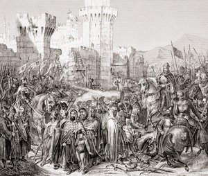 Poddanie Akki Filipowi II francuskiemu, zwanemu Filipem Augustem, podczas III krucjaty, z L