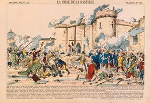 Zdobycie Bastylii podczas Rewolucji Francuskiej 14 lipca 1789, opublikowane przez Haguenthal, Pont-a-Mousson, 1840 autorstwa French School