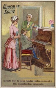 Bardzo młody Mozart pokazujący swoje muzyczne talenty autorstwa French School