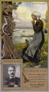 Theodore Botrel, francuski piosenkarz i autor tekstów (chromolitho) autorstwa French School