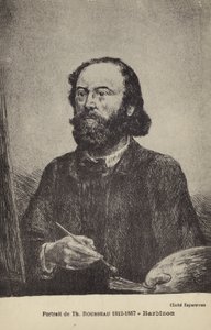 Theodore Rousseau, francuski malarz (litografia) autorstwa French School