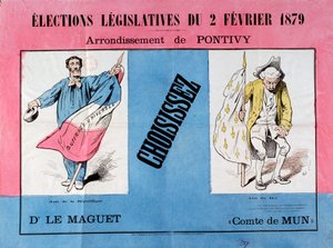 Trzecia Republika: plakat do wyborów parlamentarnych z 2.02.1879 w gminie Pontivy (Morbihan). Paryż. Muzeum Plakatu i Reklamy autorstwa French School