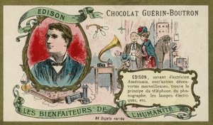 Thomas Edison, amerykański wynalazca (chromolitho) autorstwa French School