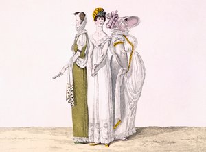 Trzy paryskie gracje, płyta 16 z gatunku le Bon, ok. 1810 (kolor grawerowany) autorstwa French School