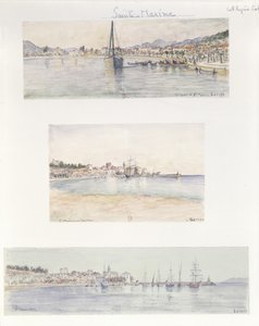 Trzy widoki Sainte Maxime (akwarela na papierze) autorstwa French School