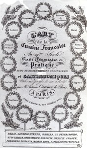 Strona tytułowa dla LArt de la Cuisine Francaise cz. III Antonina Careme, wydana 1834 (papier drukowany) autorstwa French School