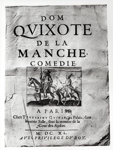 Strona tytułowa z Dom Kichota z La Manche Komedii Guerina de Bouscala, 1640 autorstwa French School