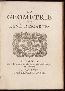 Strona tytułowa „Geometrii” René Descartes autorstwa French School