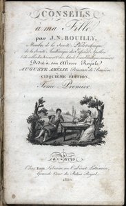 Strona tytułowa „Wskazówek dla mojej córki” Jean Nicolas Bouilly (1763-1842). 1820. Kolekcja prywatna. autorstwa French School