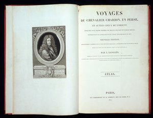 Strona tytułowa i portret frontowy z Voyages du Chevalier Chardin en Perse, 1811 autorstwa French School