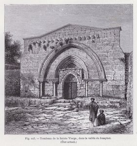 Grób Najświętszej Maryi Panny w Dolinie Jozafata, stan obecny (rycina) autorstwa French School