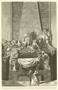 Grób marszałka Saxe w kościele św. Tomasza w Strasburgu (rycina) autorstwa French School
