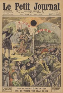 Całkowite zaćmienia Słońca w latach 1724 i 1912 (kolor lito) autorstwa French School