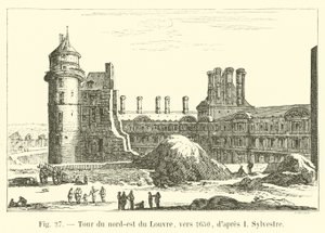Wieża północno-wschodnia Luwru, ok. 1650 r., za I Sylvestre autorstwa French School
