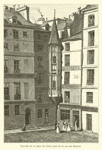 Wieżyczka Place de Greve w pobliżu rue du Mouton autorstwa French School