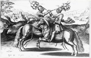 Scena turnieju pomiędzy Henrykiem IV (1553-1610) i Antoine de Pluvinel (1555-1620) autorstwa French School